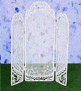SALE!! Victorian White Wire Floor Screen Dollhouse Miniature