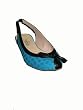 MALOLES Turquoise Bow Front Slingback Shoes