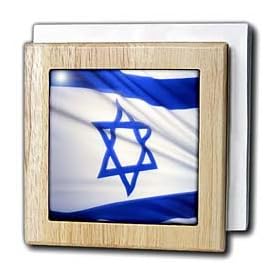 Isralian Flag - 6 Inch Tile Napkin Holder by 3dRose LLC