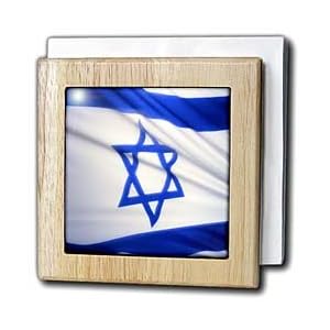Isralian Flag - 6 Inch Tile Napkin Holder by 3dRose LLC