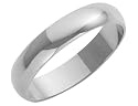 18ct White Gold Ladies 4mm Heavy D-Shape Wedding Ring
