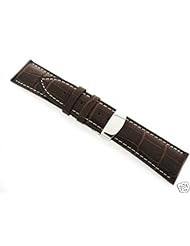 19mm Leather Deployment Band Strap for Tag Heuer #1 Brown