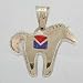 14 kt. Gold and Sterling Silver with Lapis and Coral Inlay Horse Pendant by Dina Huntinghorse, #10427
