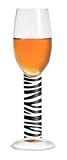 Sherry Glass, Navaja, Zebra Stripe Stem w/ Matching Napkin. Designer Color Enamel Stem Sherry Goblet