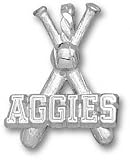 Texas A&M Aggies Solid Sterling Silver ''AGGIES'' Bats Pendant