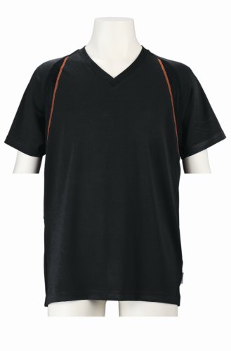 グンゼ BODYWILD SPORTS クールマックス VネックTシャツ ブラック BP3315