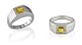 Round Cut Citrine Ring Sterling SIlver