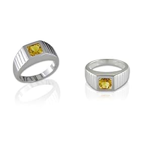 Buy Round Cut Citrine Ring Sterling SIlver by Peora