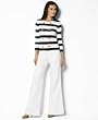 Lauren by Ralph Lauren Viviano Double-Breasted Striped Cardigan & Bradd Denim Sailor Pants