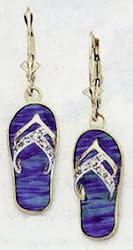 Blue & Green Flip Flop Earrings -ES1649