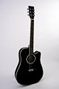 Austin Bazaar 41" Black Cutaway Acoustic Electric Guitar with Gig Bag and Accessories