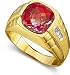Men's Checker Board Tropic Fire Topaz & Diamond Gemstone Ring