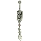 Belly Navel Rings Tiki Dangle February Jewelry - B0001WI7RK