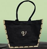 Harlequin Sassy Tote w/ Initial V