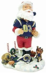 St. Louis Rams NFL Santa Bobble Head