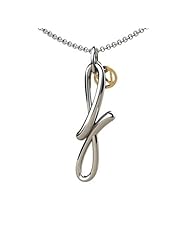 Sterling Silver & 14K Gold Script Initial J Pendant with chain