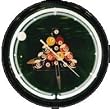 Pool Balls Rack Stick Neon Wall Clock 20" Made In USA New