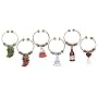 Wine & Cheese Grapes Glass Vino Wine Charm S/6