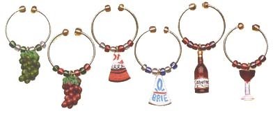 Childrens Toyshop  Kitchen & Housewares : Set of 6 Wine and Cheese Charms 18 319