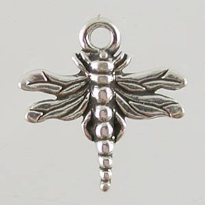Tiny Dragonfly or Damselfly Charm in Sterling Silver, #2624