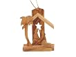 Olive Wood Small Nativity Ornament W/Star.