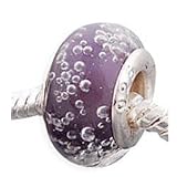 LovingtheBead © Silver Plated 'Lilac Fizz' Murano Glass Slide-on & Slide-Off Bead Charm