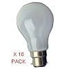 10 x 100w WATT LIGHT BULB PEARL BAYONET FITTING LAMP