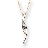 9ct Yellow Gold Diamond And Sapphire Pendant
