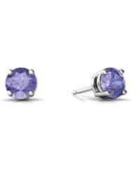 Genuine Tanzanite 14kt White Gold Stud Earrings