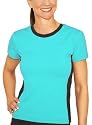 Crew neck fitness tee with sport side stripe by Fit Couture