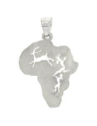 Sterling Silver Continent of Africa Pendant, 1 inch Tall