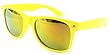 Nerd Sonnenbrille Wayfarer Stil Brille Pilotenbrille Vintage Look - Ca 80 verschiedene Farben/Modelle wählbar (One size, F6 Neon Gelb Bunt Verspiegelt) from Buddhastyle