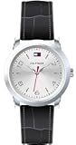 Tommy Hilfiger Black Leather 3-Hand Silver Dial Women's Watch #1790279