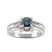 Jewelry : 0.74ct.tw round cut Irradiated Blue Diamond & 0.17ct.tw diamond in 18k yellow and white gold ring