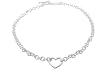 Sterling Silver Open Heart Toggle Clasp with 18" Link Chain