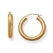 14k Yellow Gold Thick Diamond Cut Hoop Earrings, Medium (M) Size, HypoAllergenic