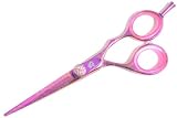 5.0" Kamisori Professional Shears Titanium Collection 440C Hitachi "Rosa" Pink Help Support Breast Cancer + Free Razor