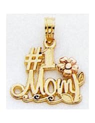 14kt Two-Tone #1 Mom Charm - K1426