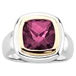14K Two-Tone Gold Rhodolite Garnet Ring