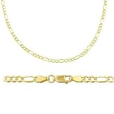 14k Solid Yellow Gold Figaro Chain Necklace 2.5mm 16"