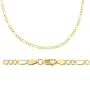 14k Solid Yellow Gold New Figaro Link Bracelet 2.5mm 7