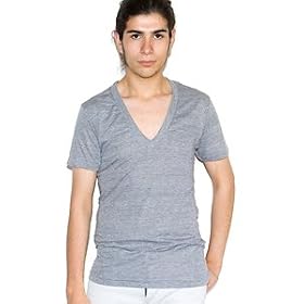 American Apparel Tri Blend Short Sleeve Deep V Neck