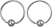 Pair of 2 Rings: 18g 7/16 Inch Surgical Steel Captive Bead Hoop Barbell CBR Rings, 4 mm Balls