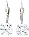 White-gold CZ Dangle Lever Back Earrings Jewelry