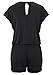 ELACUCOS Women Sexy Romper V Neck Elastic Waist Jumpsuit Playsuit