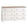 White and Natural Maple Double Dresser