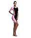 BELLOO Swimsuit for Women One Piece Short-Sleeve Swimming Suit Sun Protection,Large Lightpink