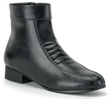 Pleaser Brand Style Pimp50 Mens Black Heeled 60's 70's Pimp Beatles Costume Boots with 1 1/2 Heel