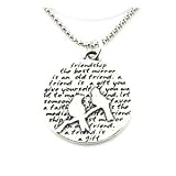 Kevin N Anna Studio Sterling Silver LARGE Pendant Necklace with Etched BIRDS Celebrates FRIENDSHIP