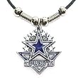 Dallas Cowboys Leather Necklace w/Beads & Pewter Pendant - NFL Football Fan Shop Sports Team Merchandise